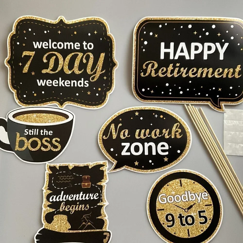 NEW RETIREMENT PARTY DECORATIONS 6 PIECE